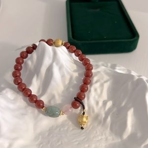 South Red Agate with Jade Bracelet